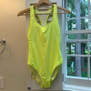 Nicole Miller Neon Yellow Racer Back Swim Suit